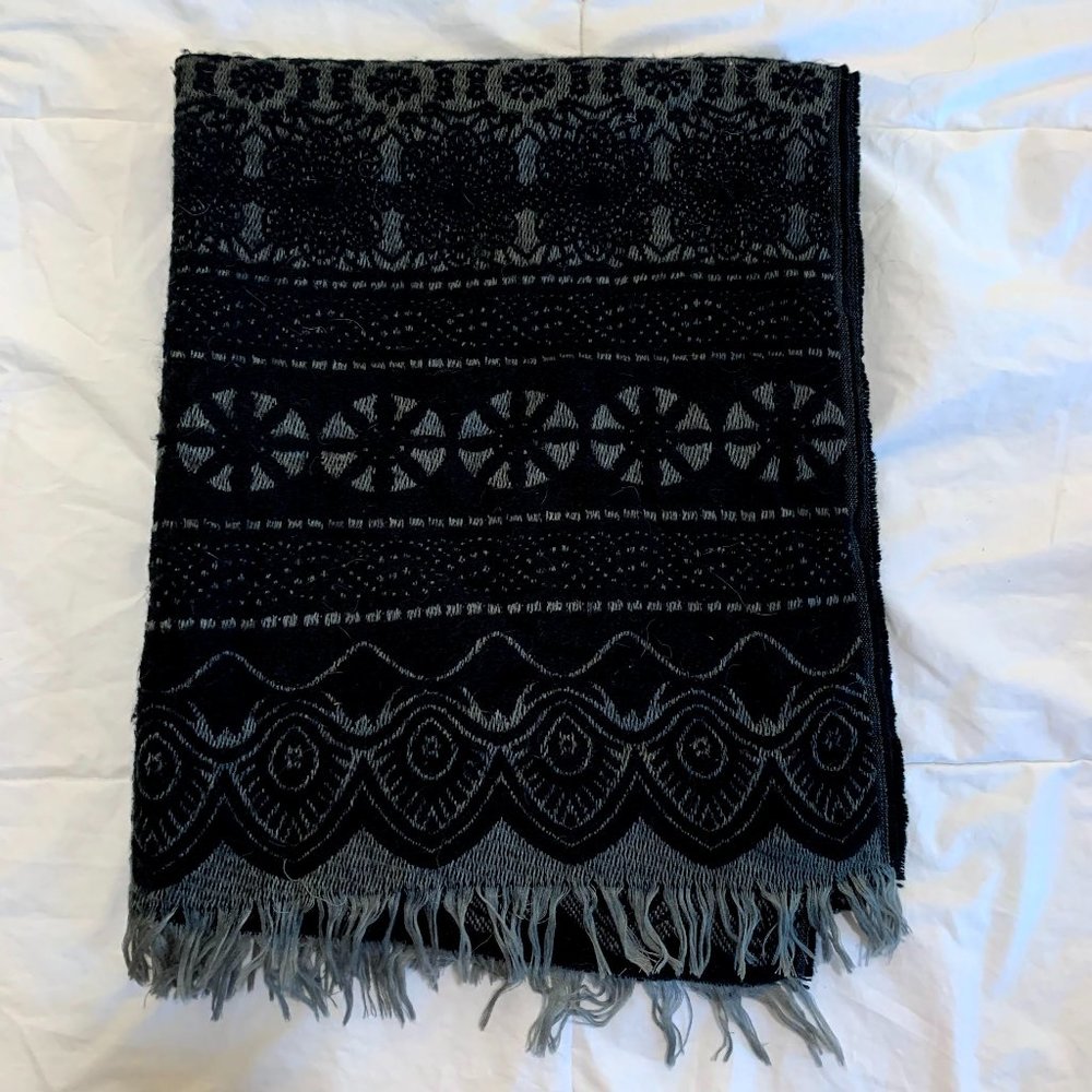 Merona Oversized Black and Grey Scarf, Like New